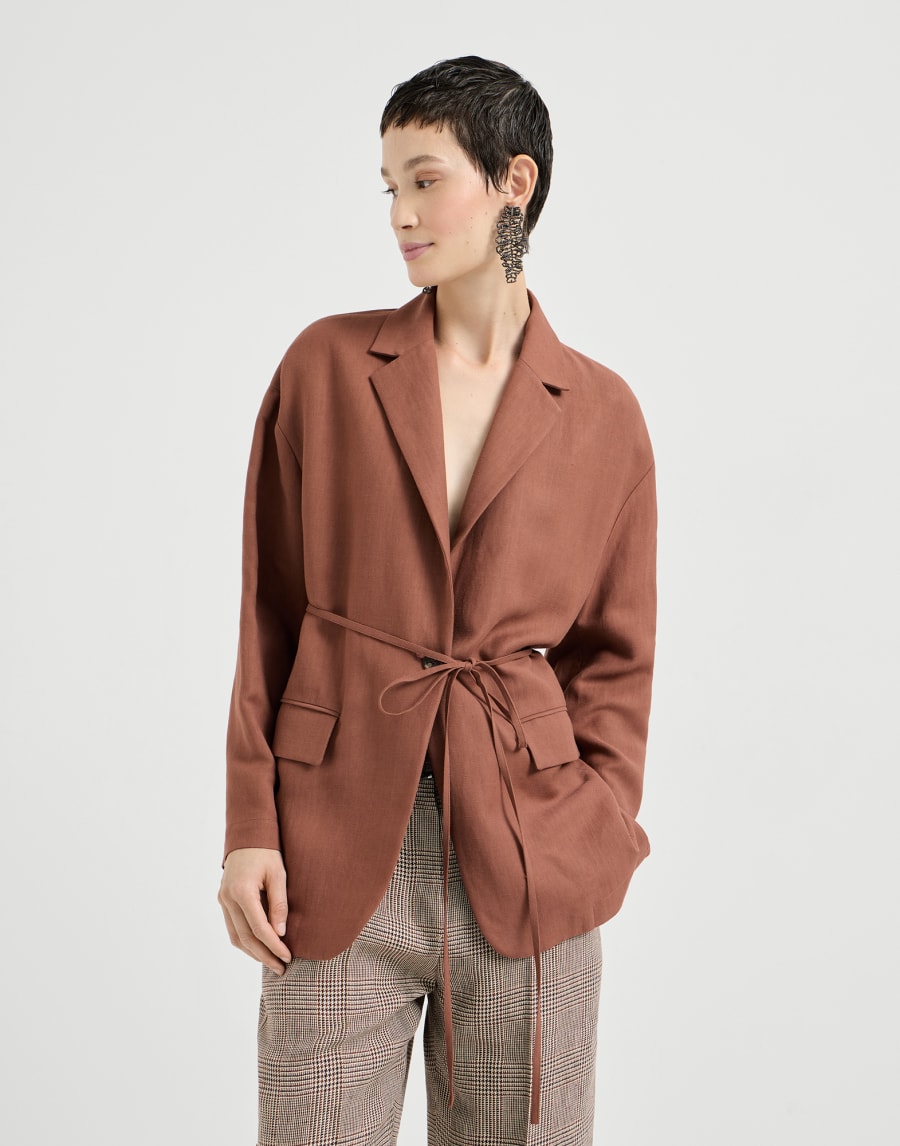 Fluid twill blazer Firebrick Woman - Brunello Cucinelli