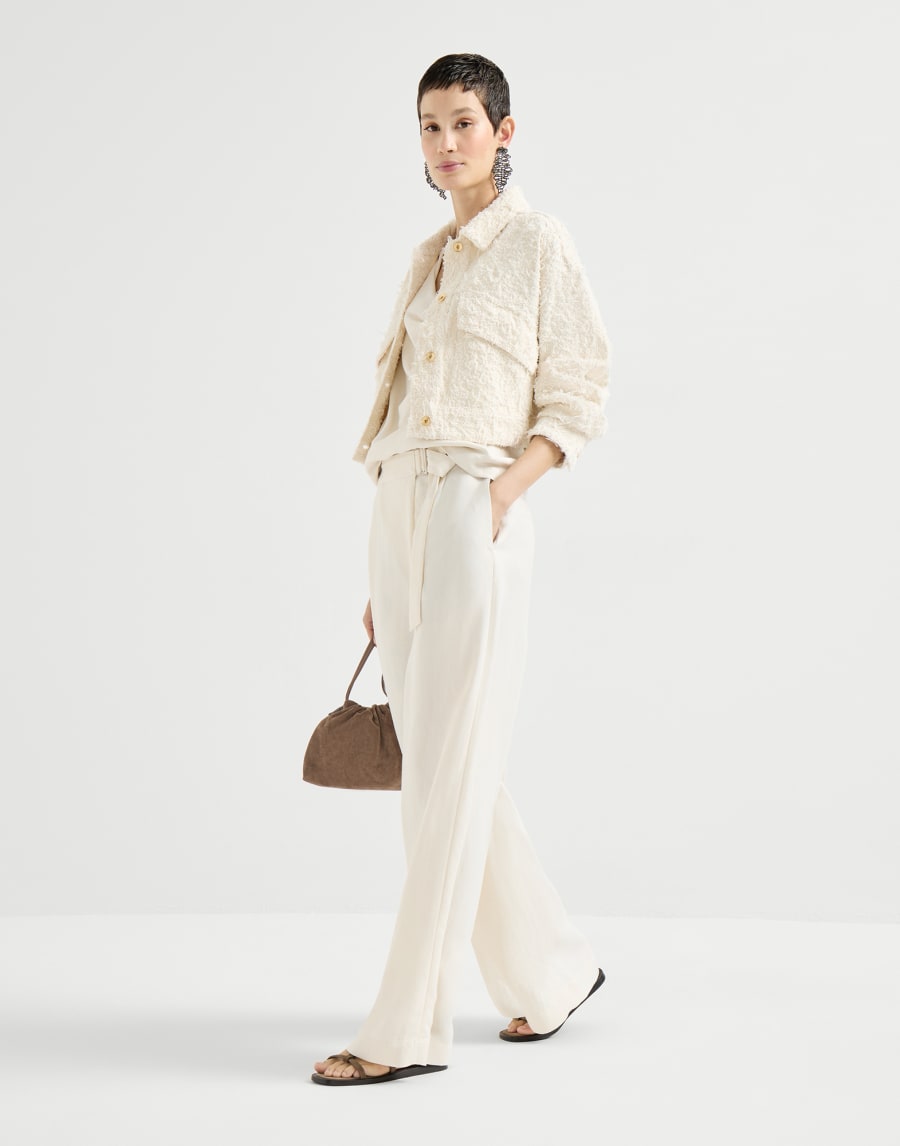 Sartorial wrap trousers Ivory Woman - Brunello Cucinelli