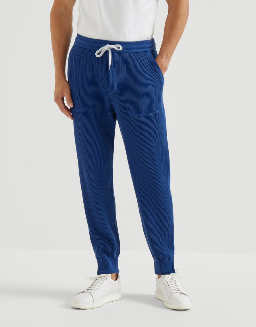Strickhose aus Baumwolle Fliegerblau Herren - Brunello Cucinelli