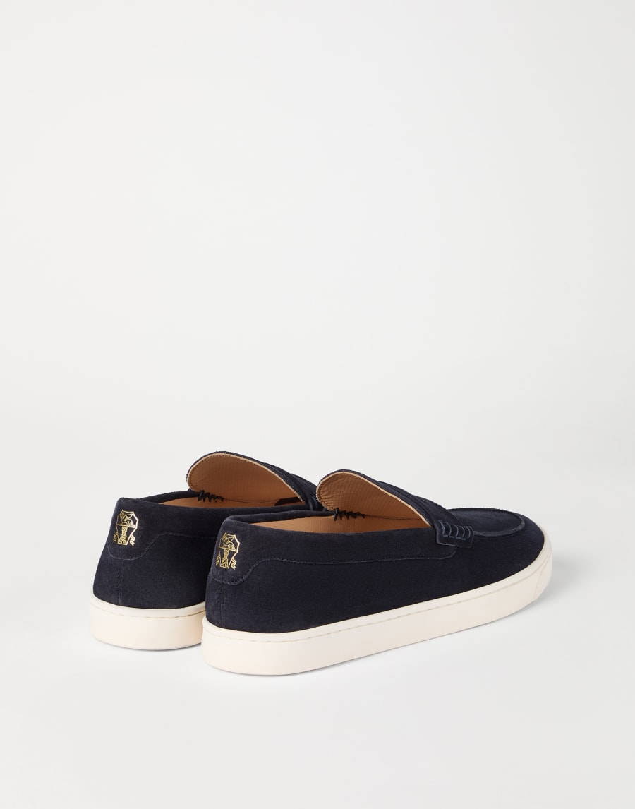 Slip-Ons aus Veloursleder Navy-Blau Herren - Brunello Cucinelli