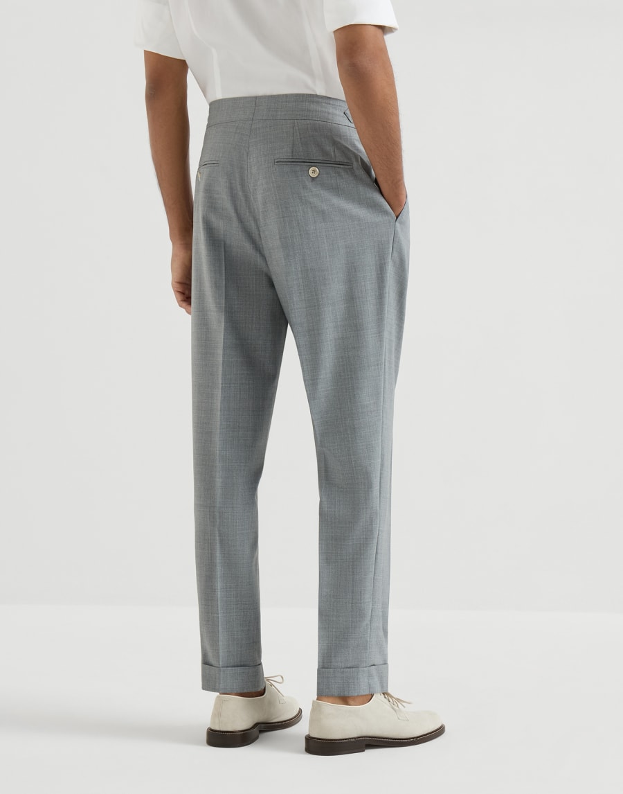Trousers with double pleats and tabs Grey Man - Brunello Cucinelli