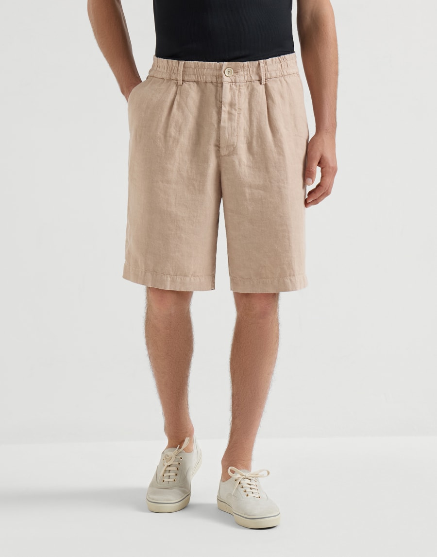 リネン バミューダパンツ キャメル メンズ - Brunello Cucinelli