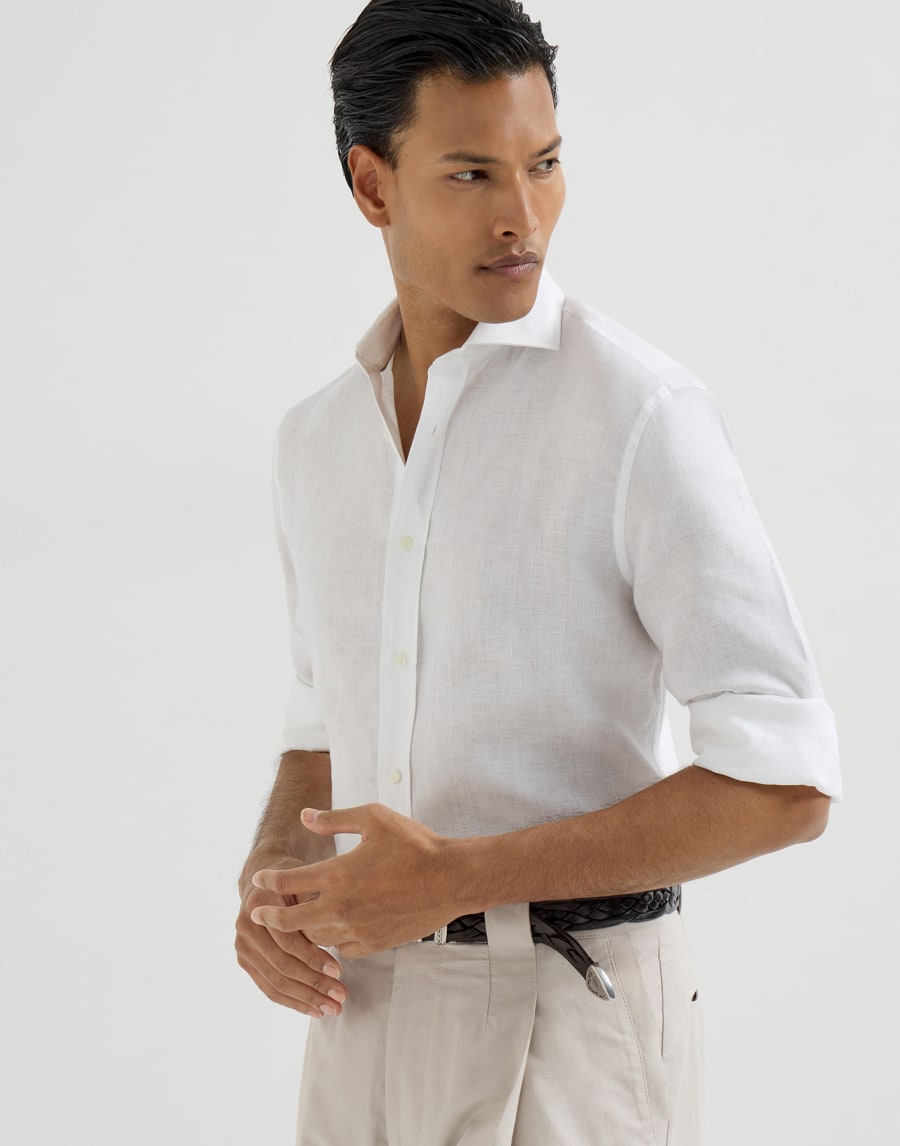 Camicia in lino Bianco Uomo - Brunello Cucinelli