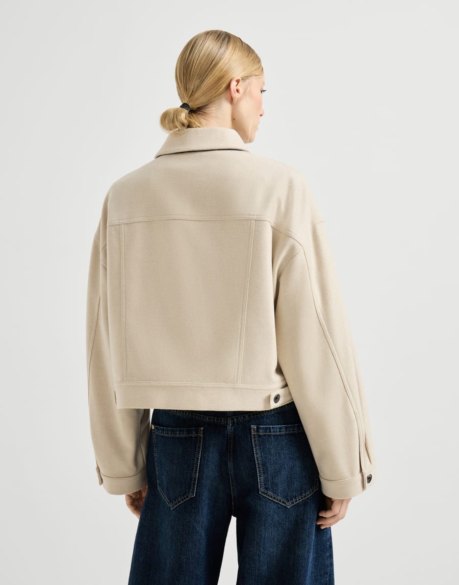 Vêtement d’extérieur en drap léger Sable Femme - Brunello Cucinelli