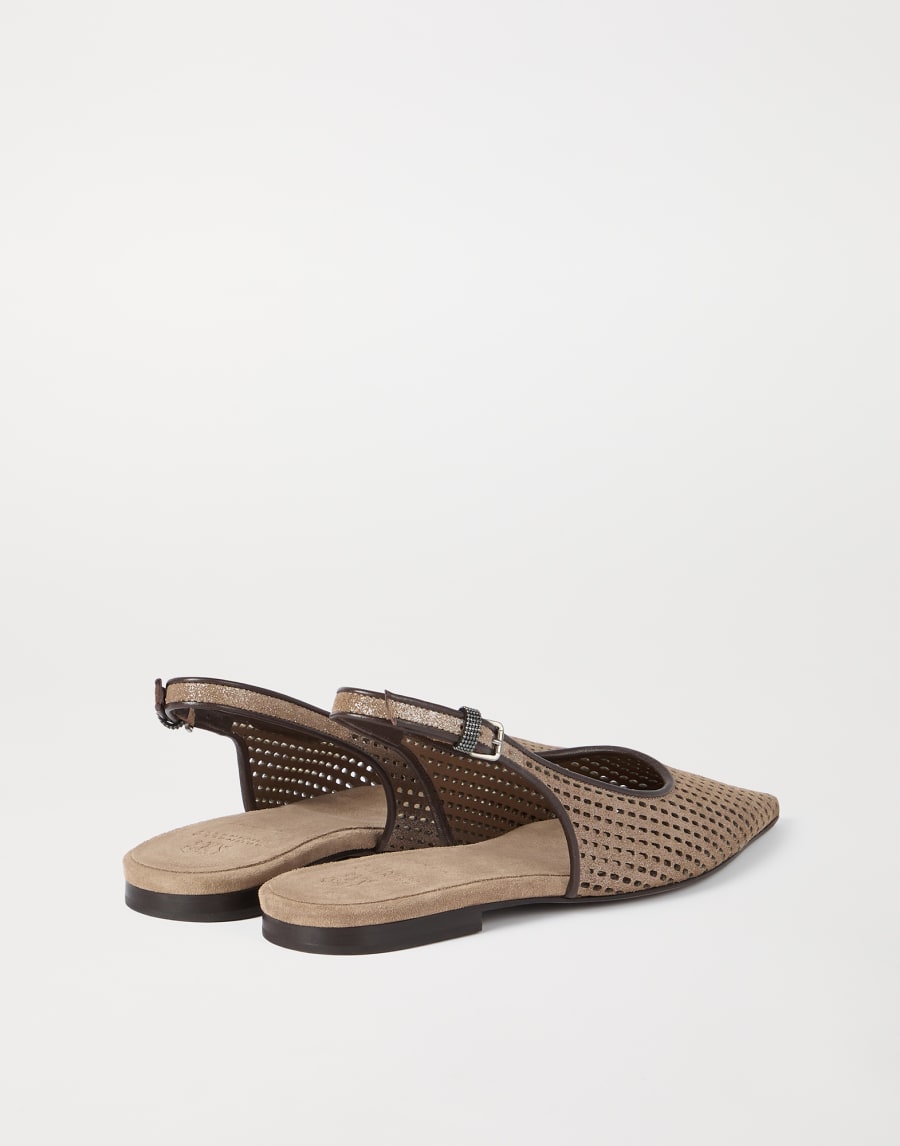 Slingbacks plats en cuir Marron Femme - Brunello Cucinelli