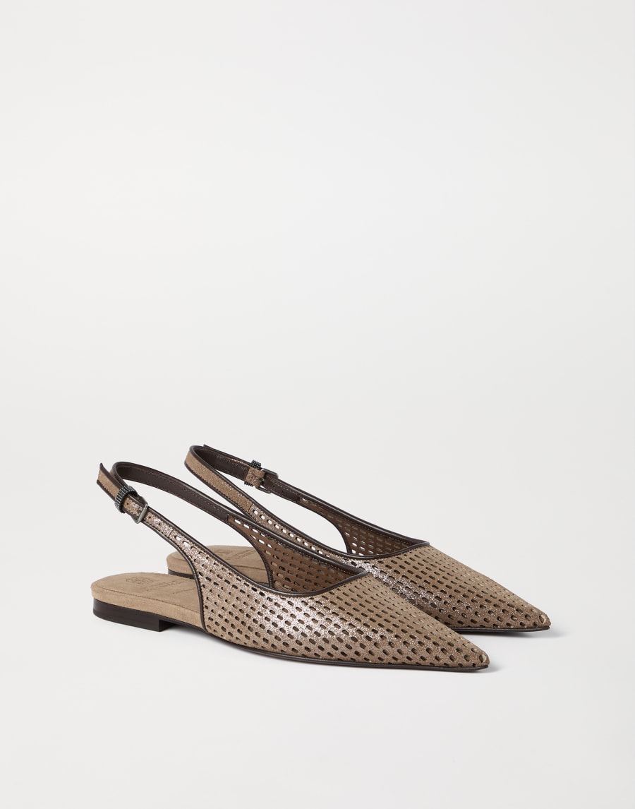 Slingbacks plats en cuir Marron Femme - Brunello Cucinelli