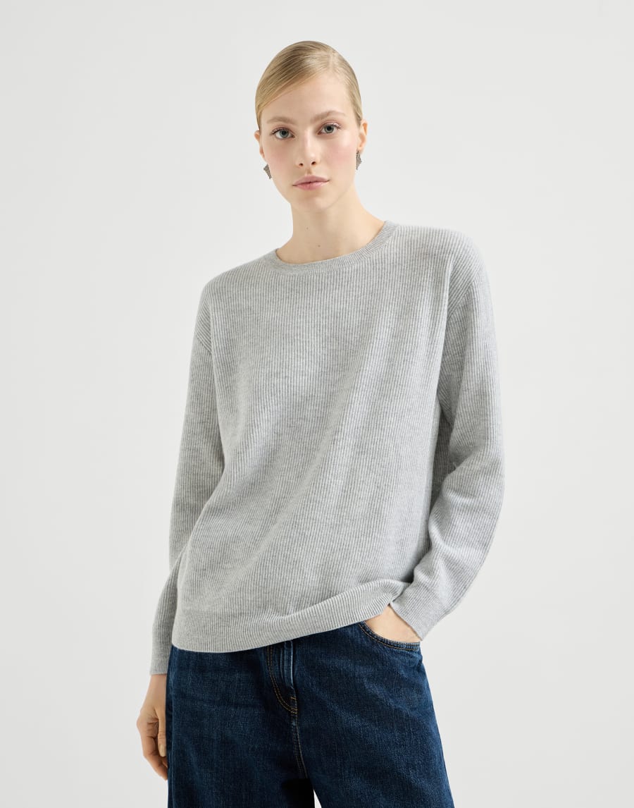 Jersey de cachemir con Monile Gris Claro Mujer - Brunello Cucinelli