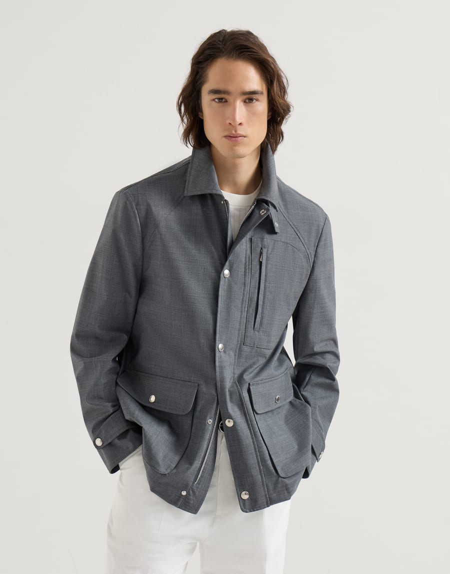 Field jacket de tela membranosa Gris Hombre - Brunello Cucinelli