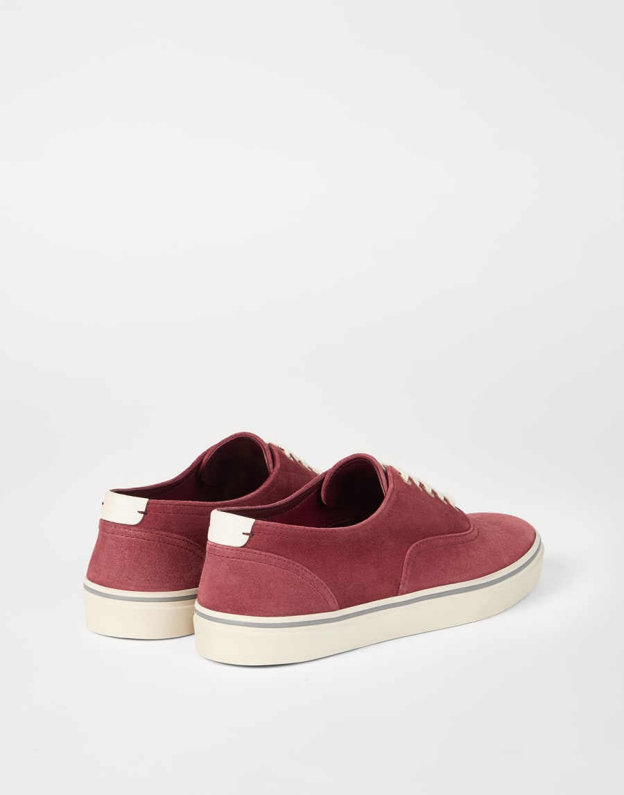 Sneakers aus Kalbsveloursleder Rot Herren - Brunello Cucinelli