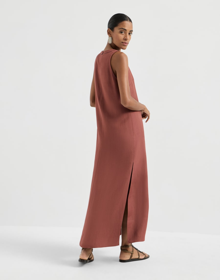 Fluid twill dress Firebrick Woman - Brunello Cucinelli