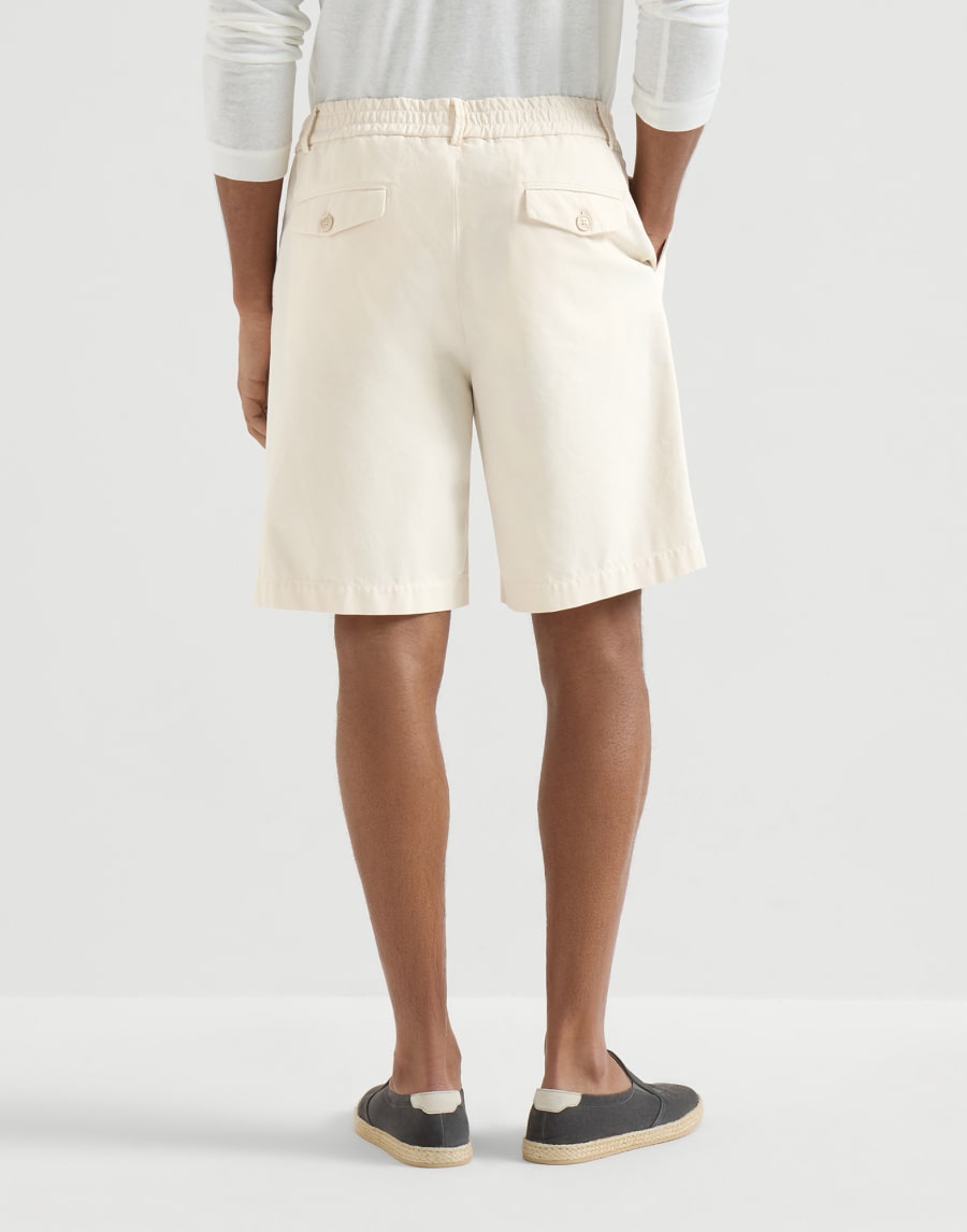 Gabardine pull-up Bermuda shorts Panama Man - Brunello Cucinelli