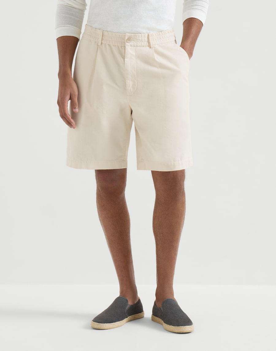 Gabardine pull-up Bermuda shorts Panama Man - Brunello Cucinelli
