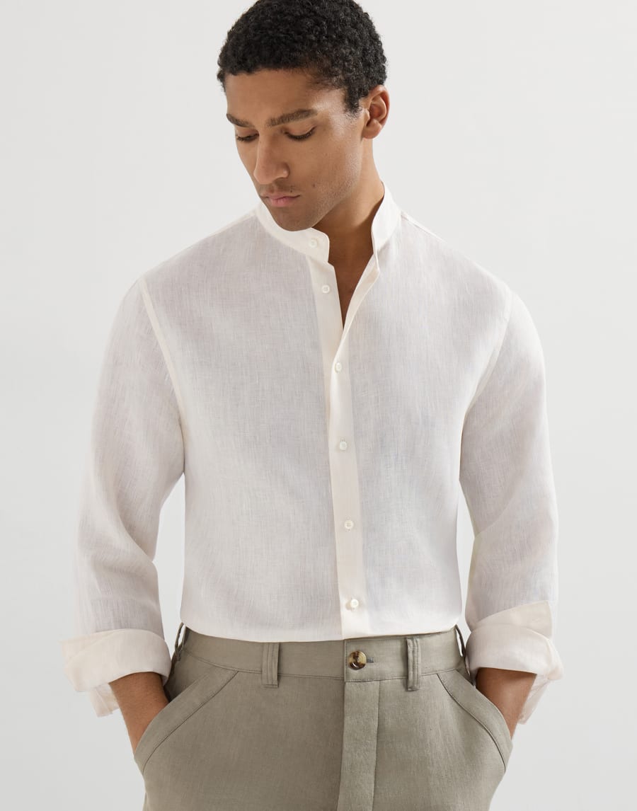Mandarin collar shirt Panama Man - Brunello Cucinelli
