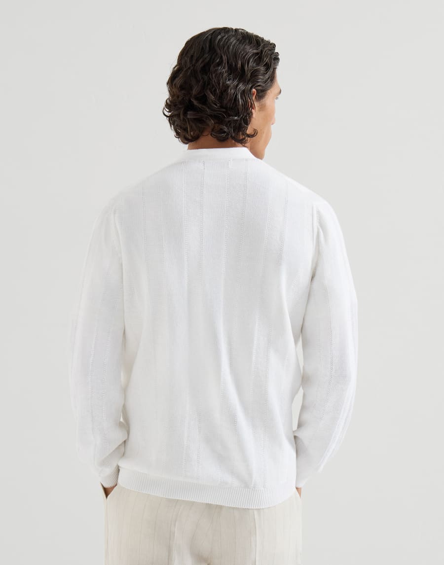 Linen and cotton cardigan White Man - Brunello Cucinelli