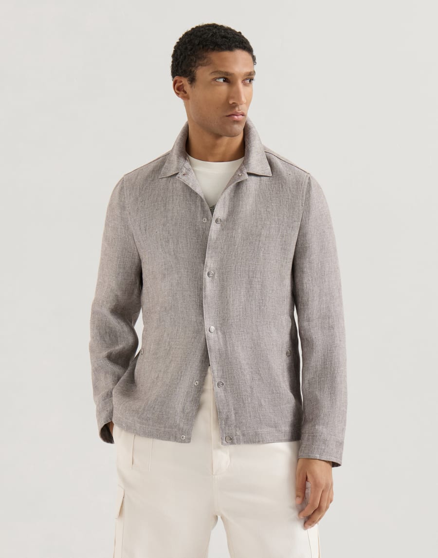 ダイアゴナルツイル ブルゾン ライトブラウン メンズ - Brunello Cucinelli