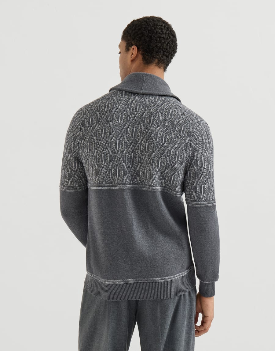 Cardigan mit Schalkragen Mittelgrau Herren - Brunello Cucinelli