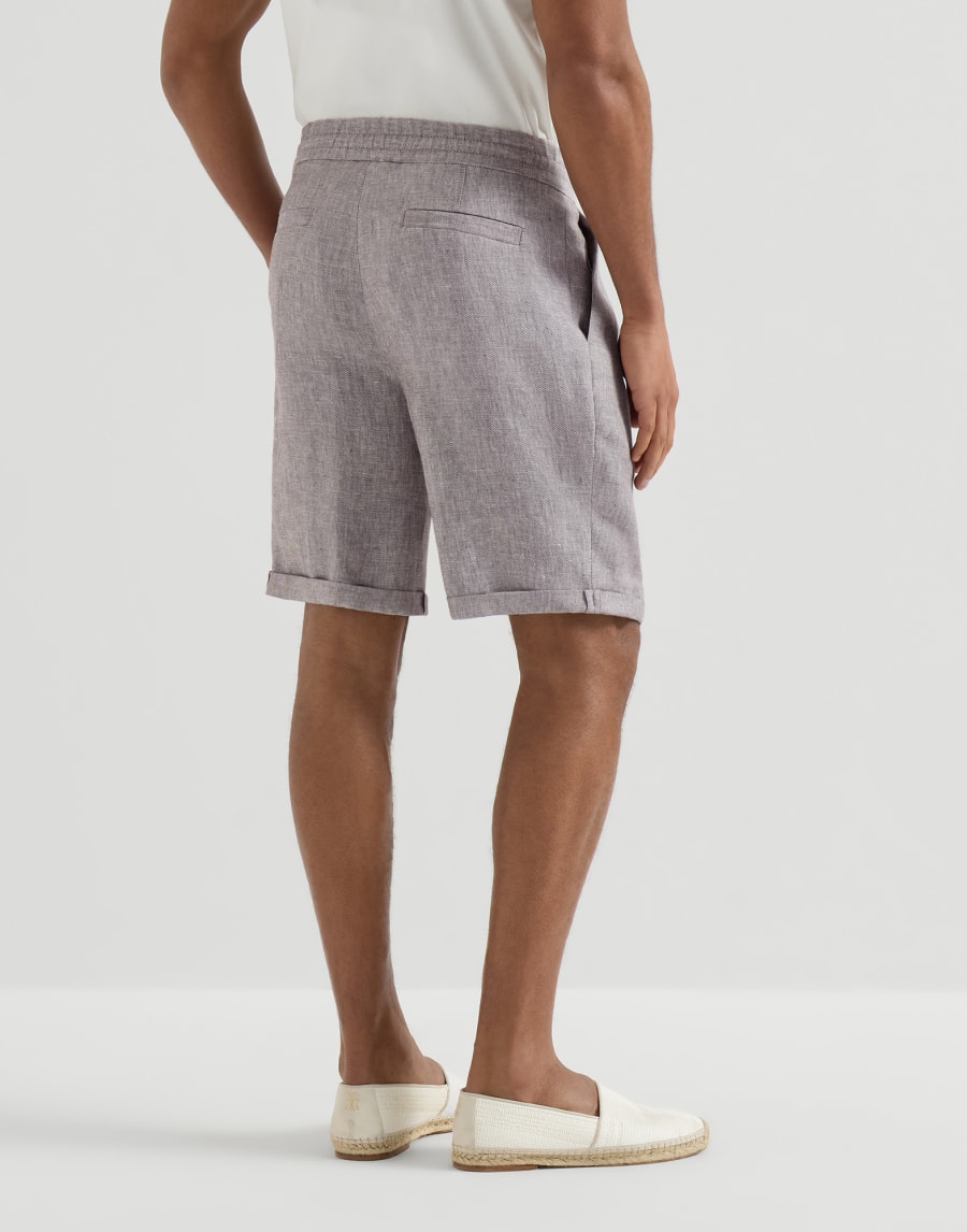 Double pleated drawstring Bermuda shorts Light Brown Man - Brunello Cucinelli
