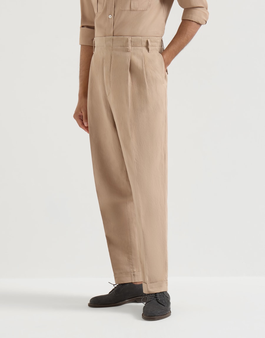 코튼 리넨 팬츠 타바코 남성 - Brunello Cucinelli