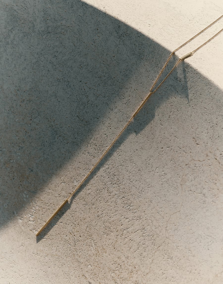 18k Gold necklace with 0.015ct Diamond Gold Woman - Brunello Cucinelli