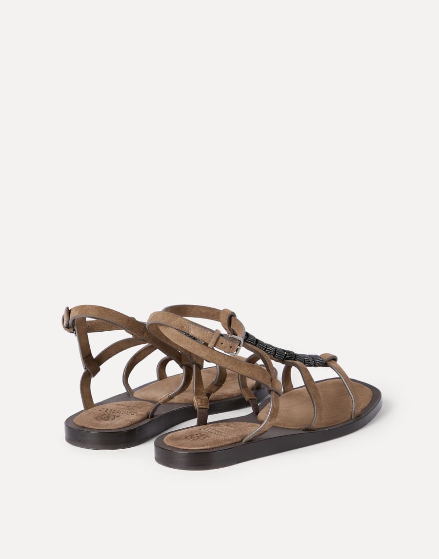 Sandalias de piel de ante Marrón Mujer - Brunello Cucinelli