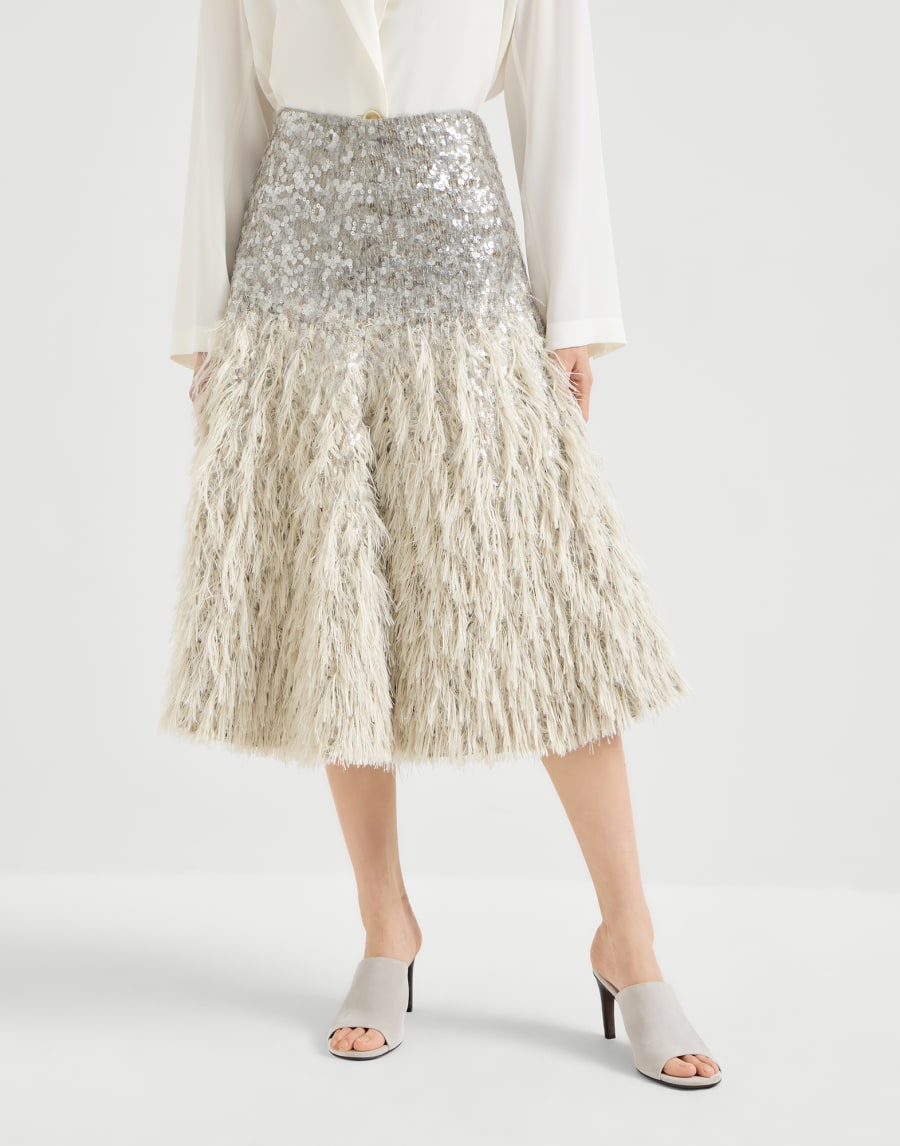 Jupe Dazzling Dégradé Gris Femme - Brunello Cucinelli