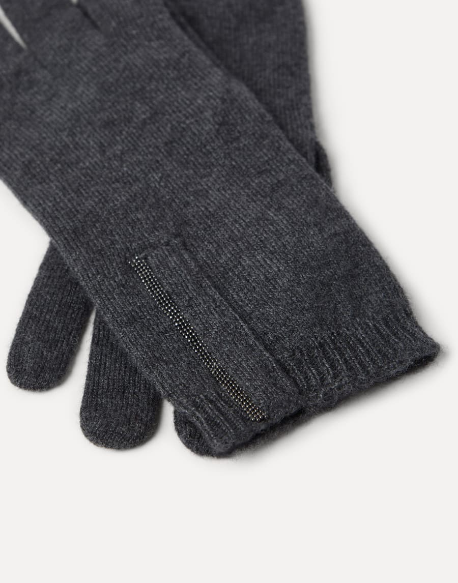 Knit gloves Lignite Grey Woman - Brunello Cucinelli