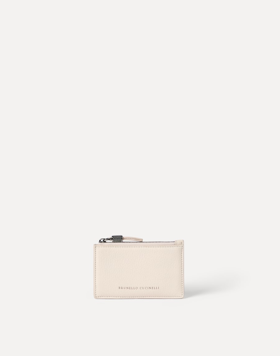Porte-cartes en veau orné de Monile Ivoire Femme - Brunello Cucinelli