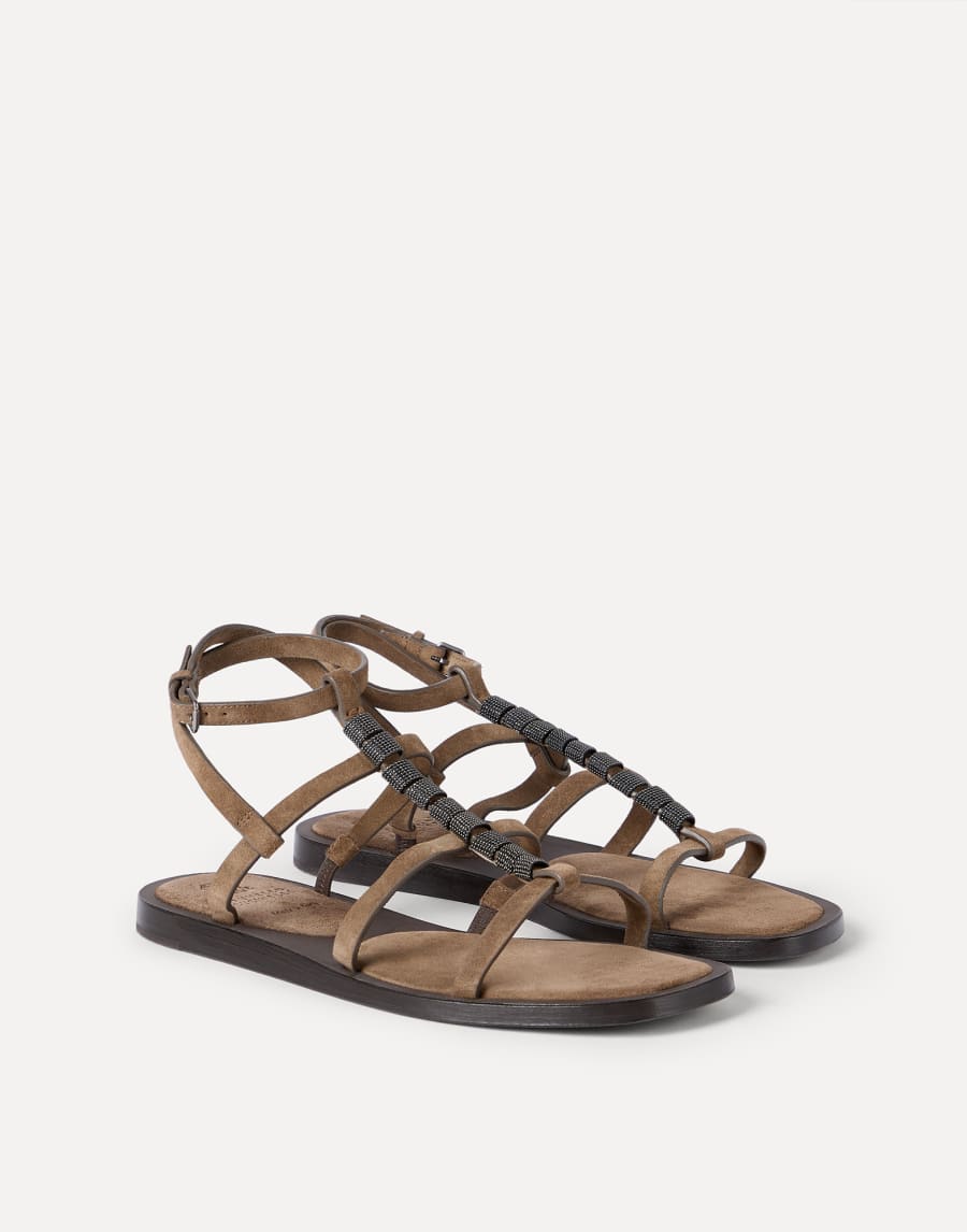 Sandalias de piel de ante Marrón Mujer - Brunello Cucinelli