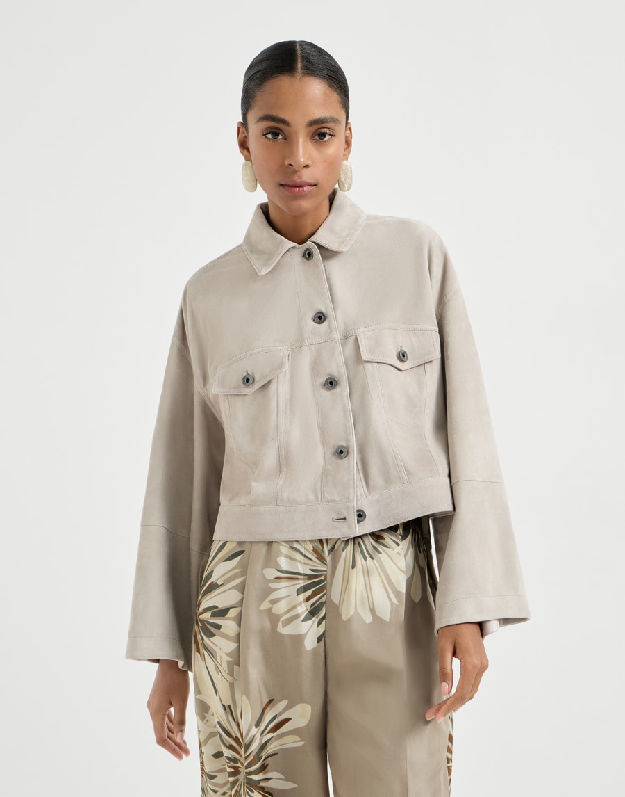 Chaqueta de ante Couture Gris Claro Mujer - Brunello Cucinelli