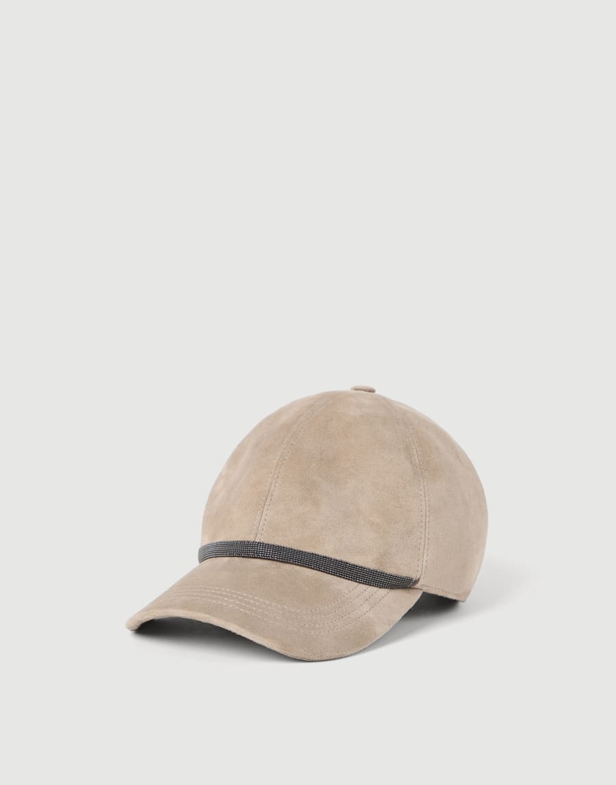 Baseball Cap with monili Beige Woman - Brunello Cucinelli