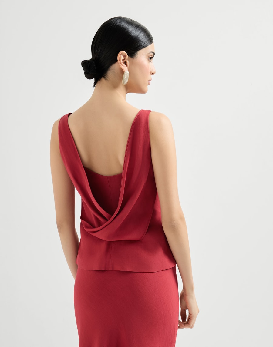 Fluid twill top Red Woman - Brunello Cucinelli