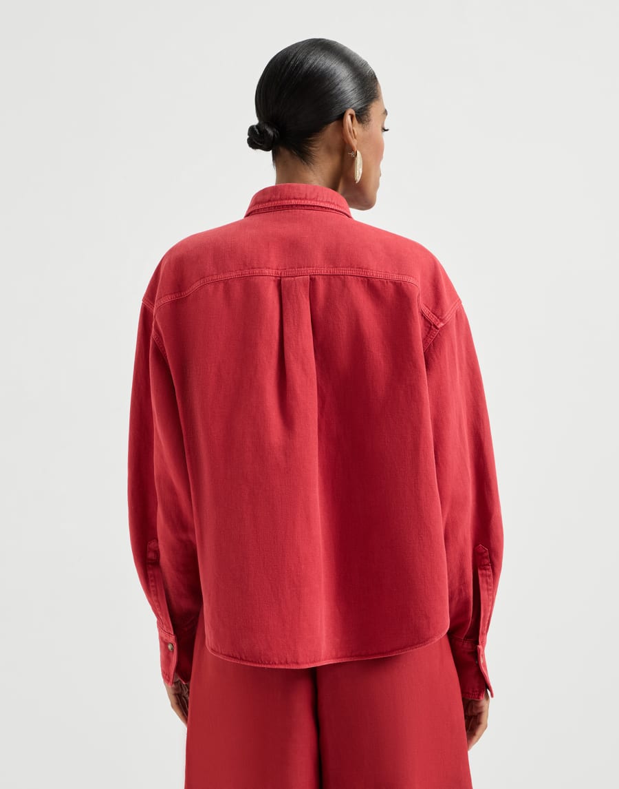 Garment-dyed cover shirt Red Woman - Brunello Cucinelli