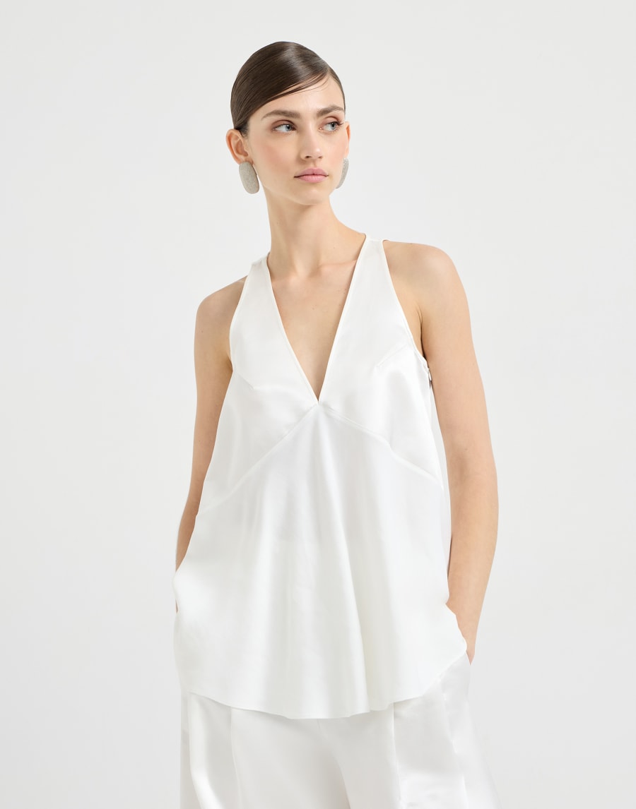 Haut en satin Blanc Femme - Brunello Cucinelli