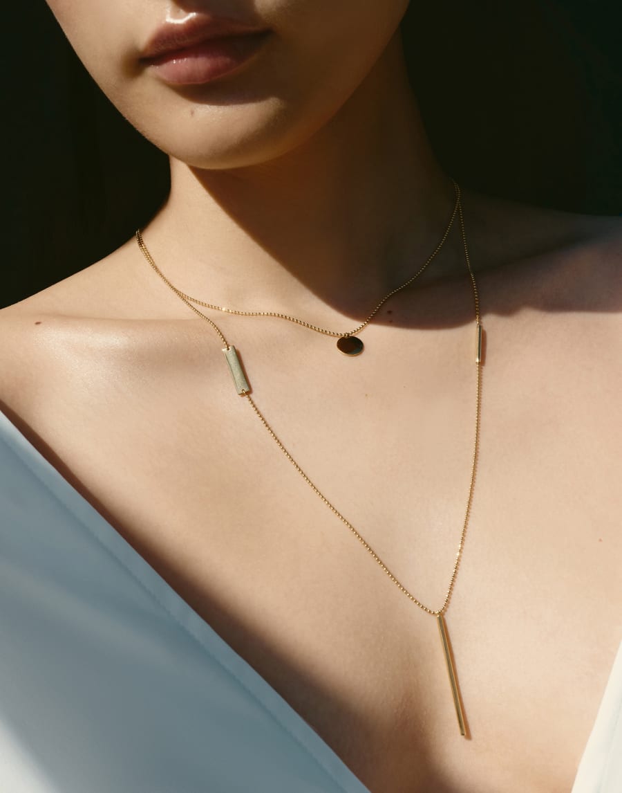 18k Gold necklace with 0.015ct Diamond Gold Woman - Brunello Cucinelli