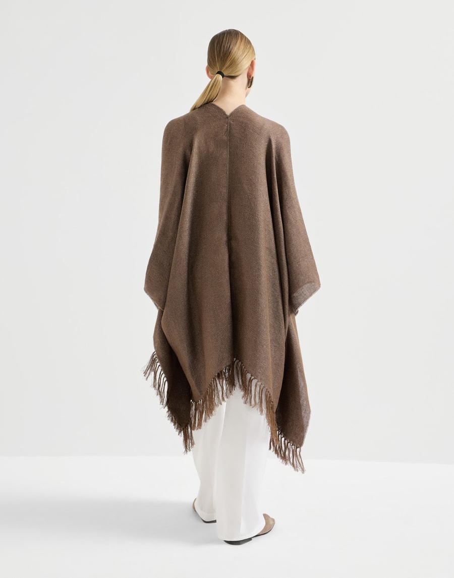 Poncho en Cover de lino Marrón Mujer - Brunello Cucinelli