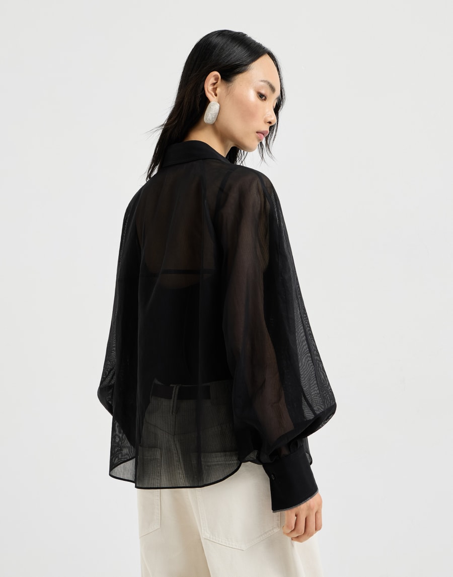 Striped organza shirt Black Woman - Brunello Cucinelli