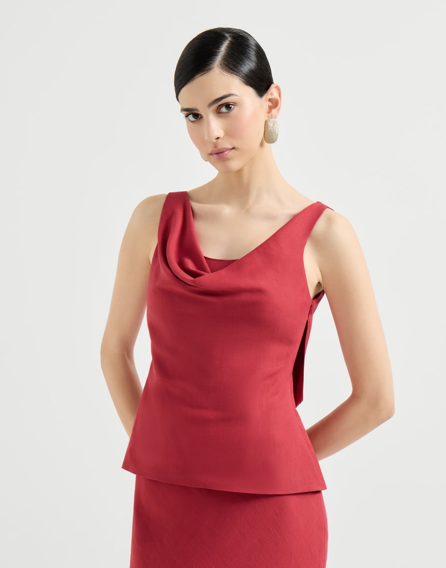 Fluid twill top Red Woman - Brunello Cucinelli