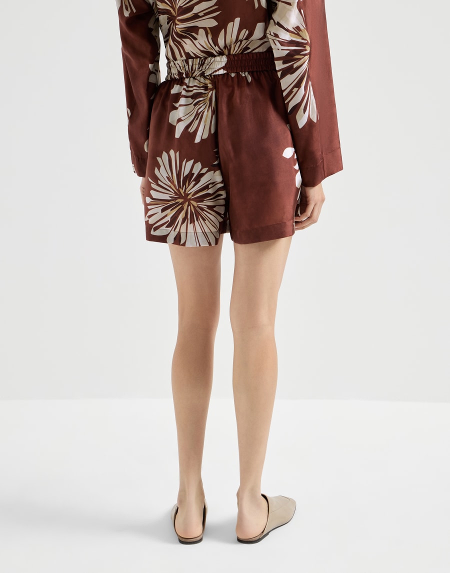 Bloom print shorts Bordeaux Woman - Brunello Cucinelli