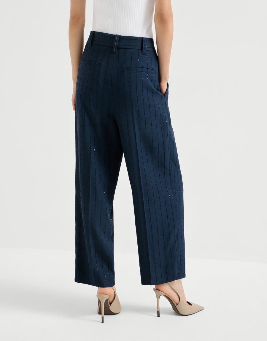 Pantalon Slouchy Bleu Femme - Brunello Cucinelli