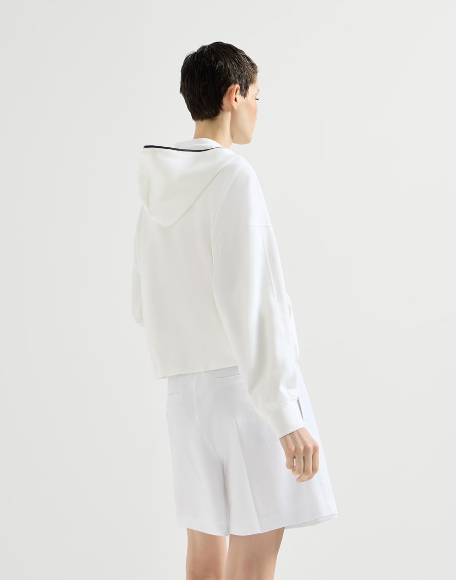 Hooded sweatshirt with logo White Woman - Brunello Cucinelli