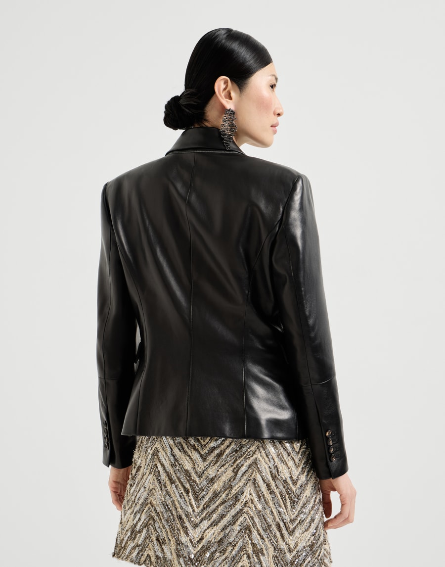 Blazer aus Nappaleder Schwarz Damen - Brunello Cucinelli