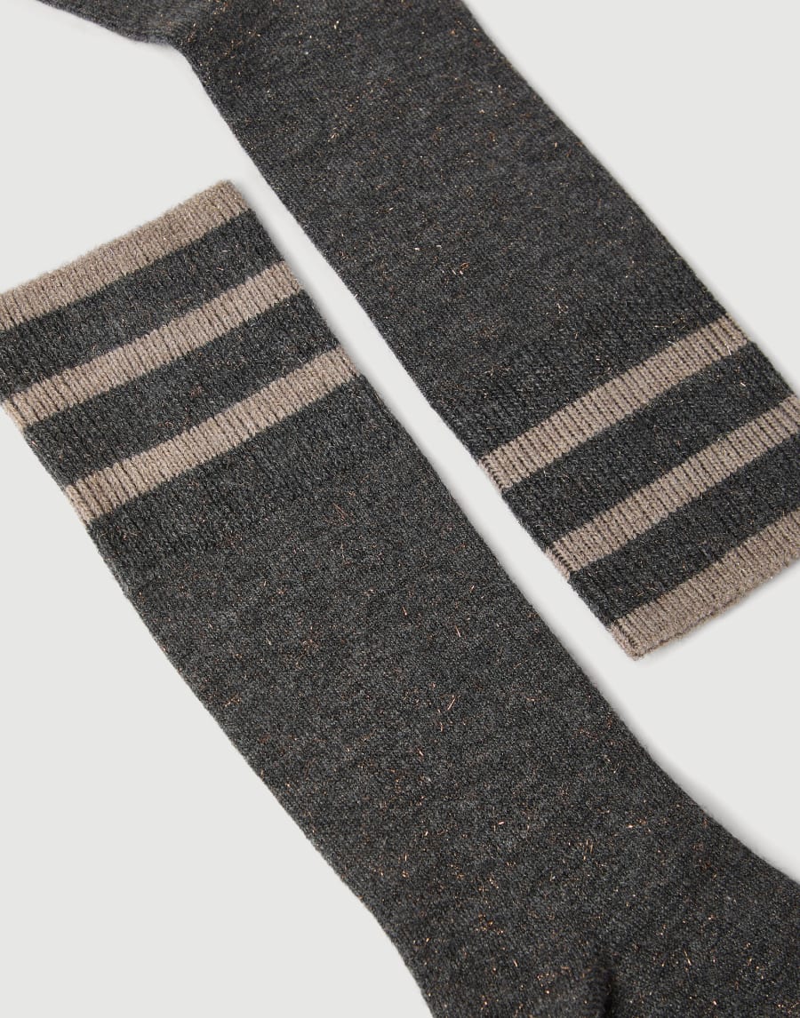 Sparkling knit socks Anthracite Woman - Brunello Cucinelli