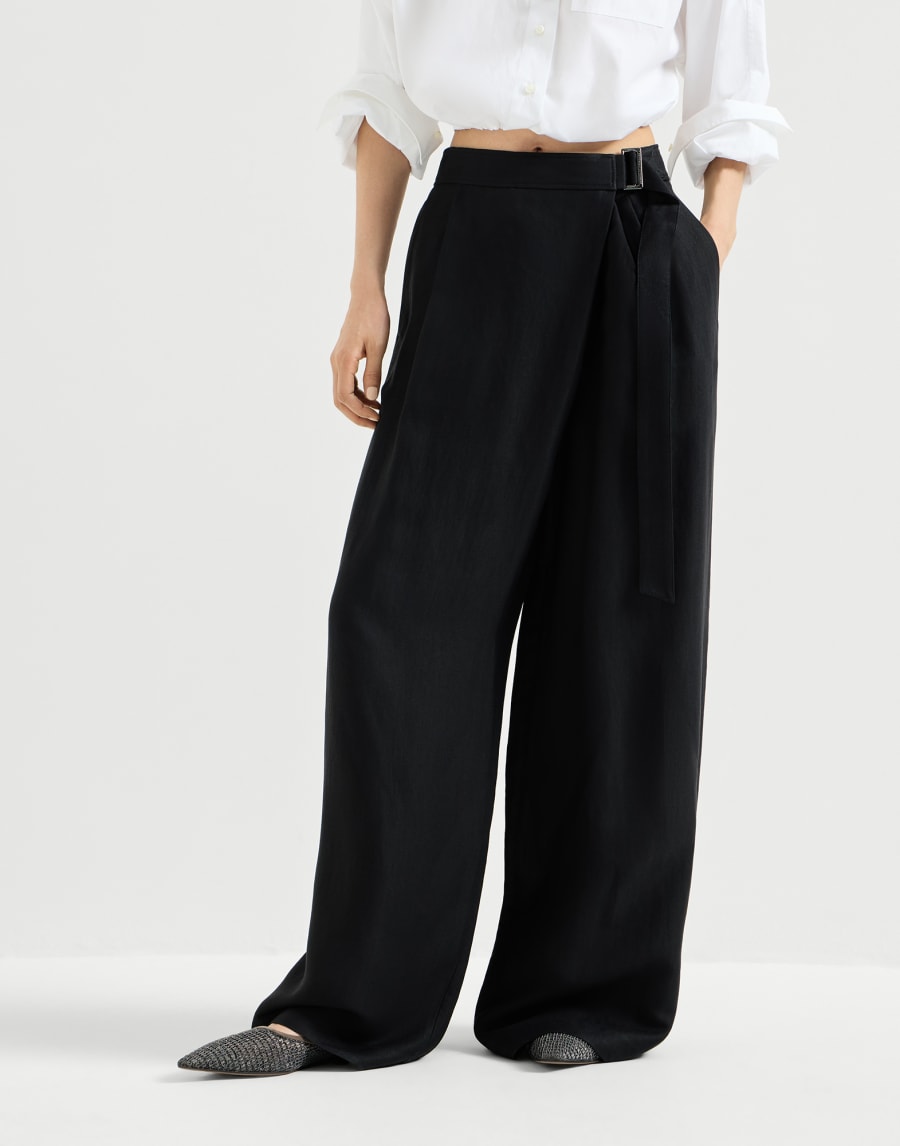 Sartorial wrap trousers Black Woman - Brunello Cucinelli