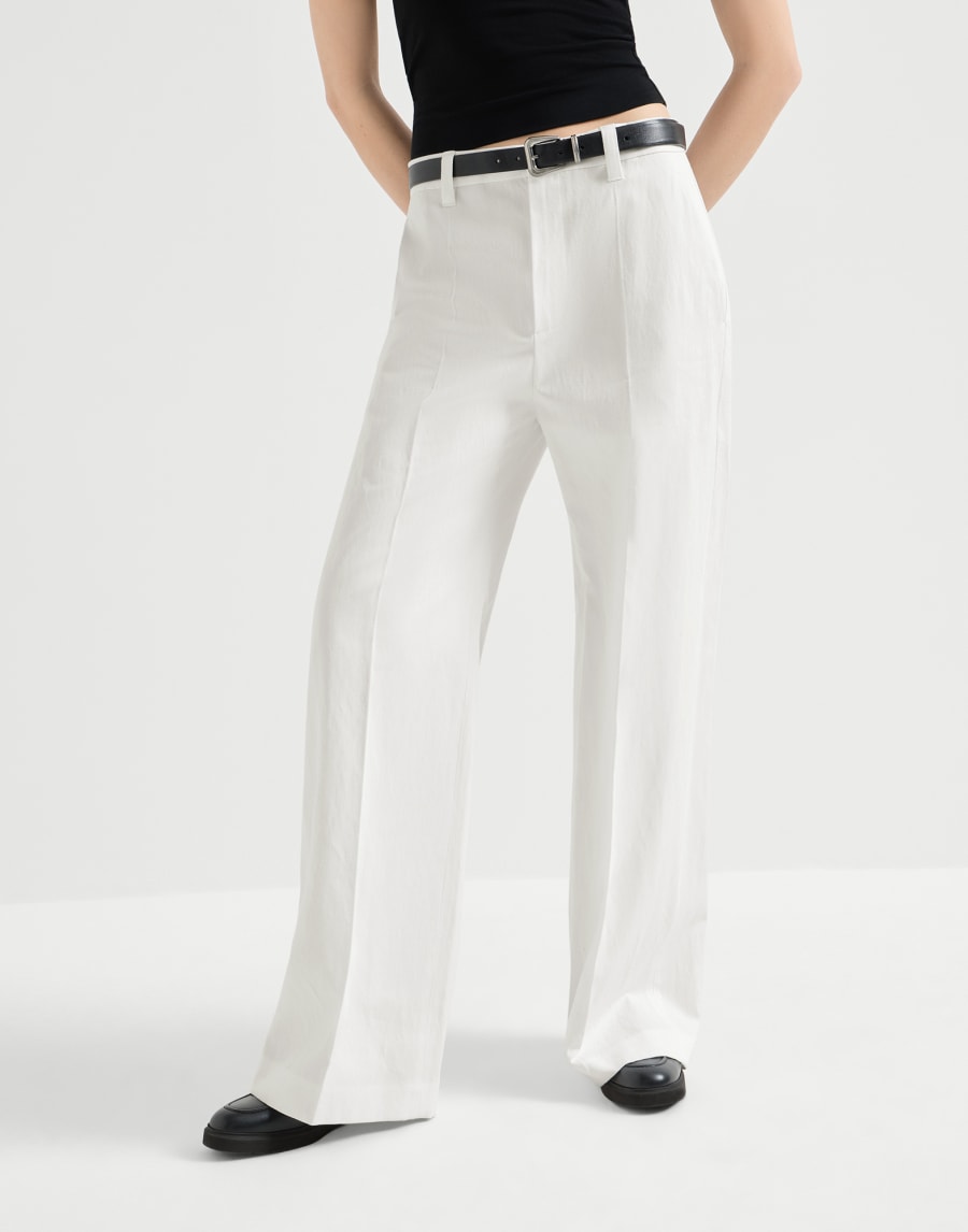 Брюки Loose Flared Белый Женщина - Brunello Cucinelli