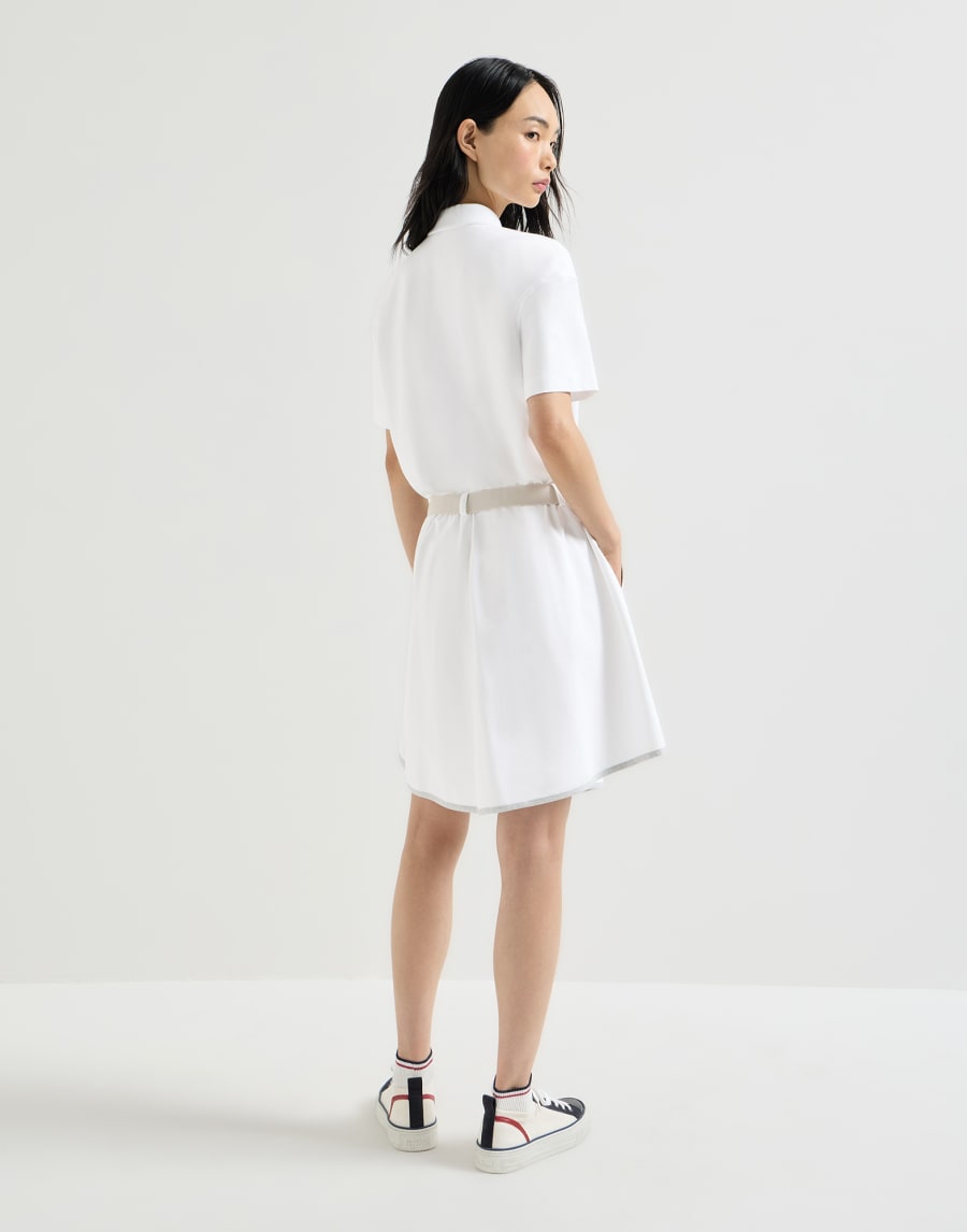 Couture interlock mini dress with logo White Woman - Brunello Cucinelli
