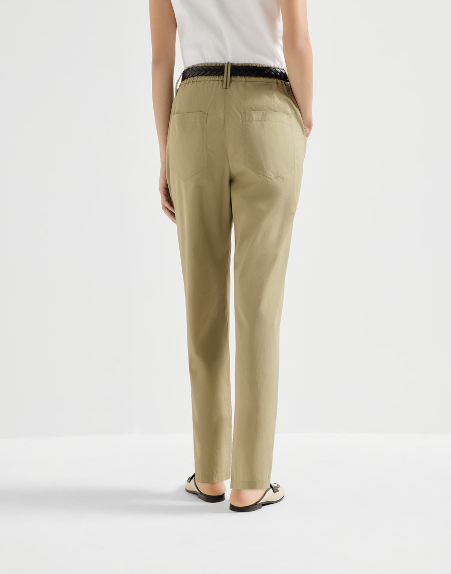 Five-pocket Track trousers Khaki Woman - Brunello Cucinelli
