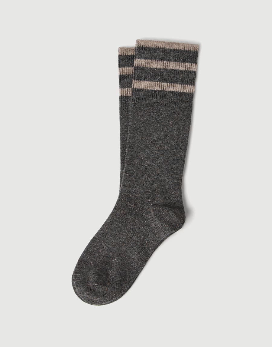 Sparkling knit socks Anthracite Woman - Brunello Cucinelli