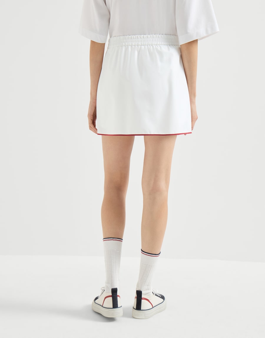 Falda Mini con logotipo Blanco Mujer - Brunello Cucinelli