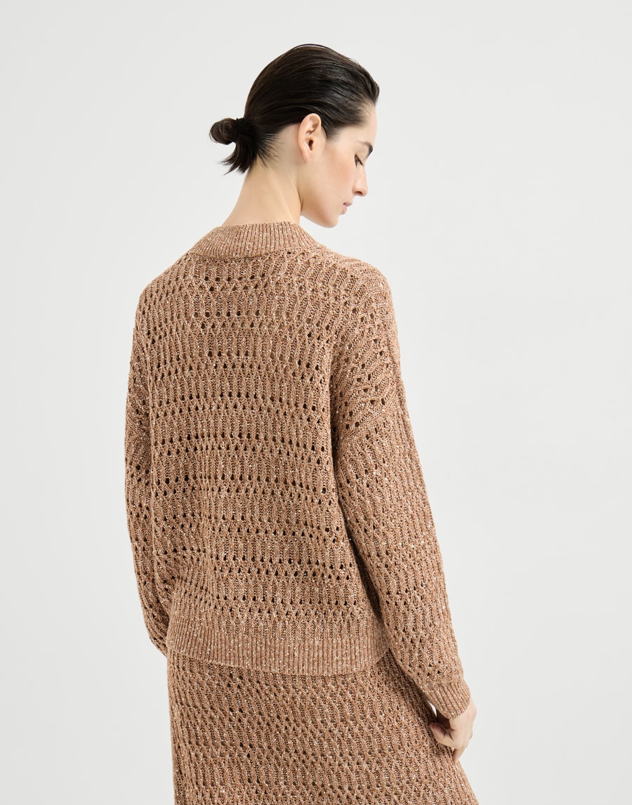 Cárdigan Dazzling Braids Marrón Mujer - Brunello Cucinelli