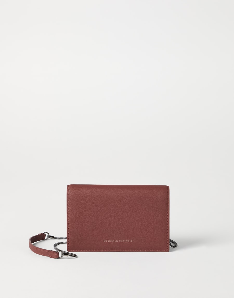 Calfskin wallet with monili Firebrick Woman - Brunello Cucinelli
